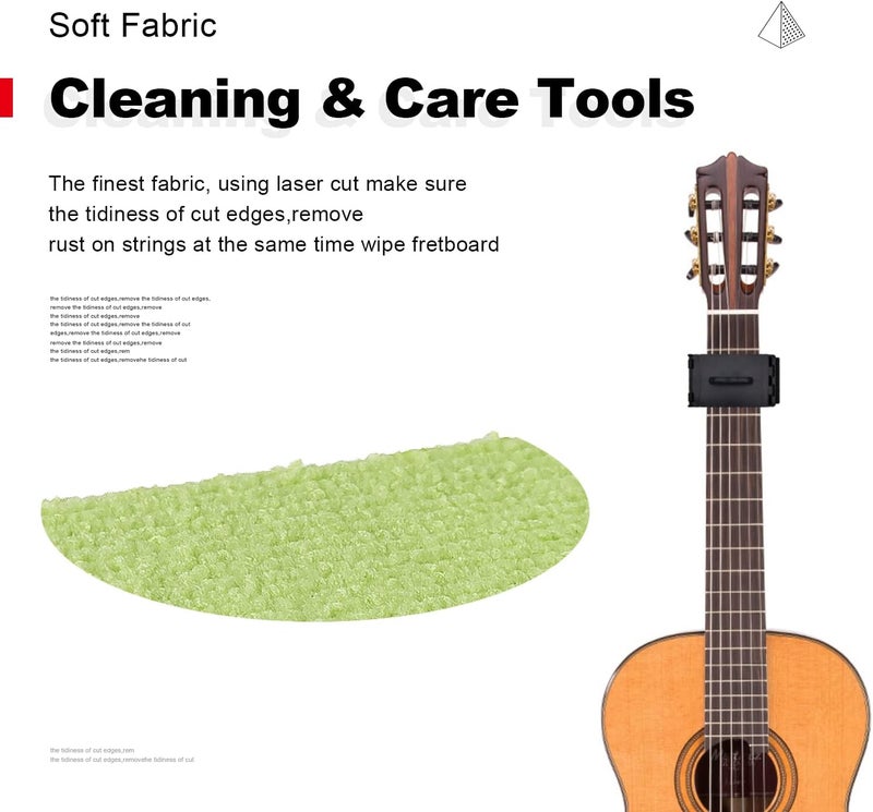 MAXCHEER Guitar String Cleaner Scrubber, Fingerboard Cleaning Cloth, Guitar Fretboard Cleaner Wiper, Cleaning Maintenance Care Kit for Guitar/Bass/Mandolin/Ukulele（2 Pack） - Image 3